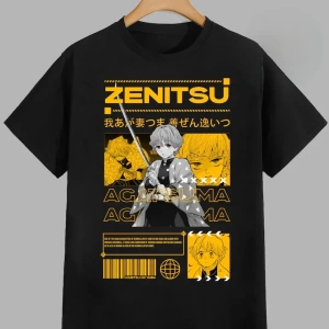 Anime Desenli Unisex Çocuk Tişört  Azuma Zenitsu ‌iblis avcısı