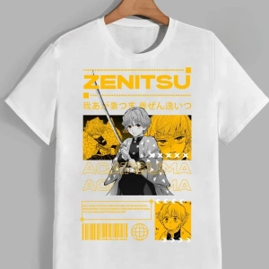Anime Desenli Unisex Çocuk Tişört  Azuma Zenitsu ‌iblis avcısı