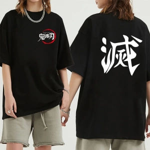 Anime Desenli Unisex Çocuk Tişört  Demon Slayer