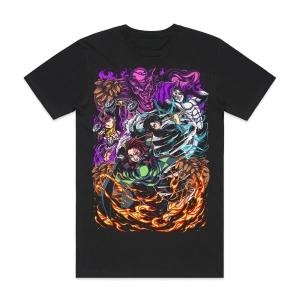 Anime Desenli Unisex Çocuk Tişört  Demon Slayer Anime Kamado Tanjiro ‌ Nezuko
