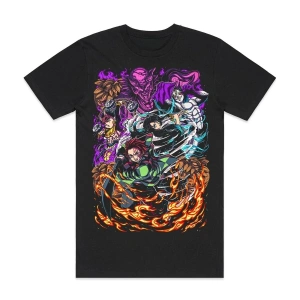 Anime Desenli Unisex Çocuk Tişört  Demon Slayer Anime Kamado Tanjiro ‌ Nezuko
