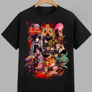 Anime Desenli Unisex Çocuk Tişört  Demon Slayer Kamado Tanjiro Nezuko