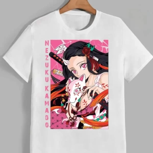 Anime Desenli Unisex Çocuk Tişört Kamado Nezuko iblis avcısı