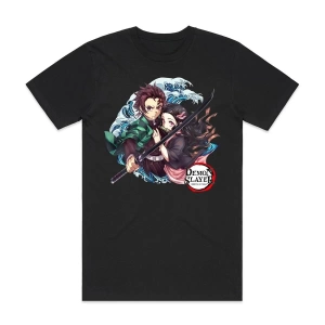 Anime Desenli Unisex Çocuk Tişört Kamado Tanjiro ‌ Nezuko Demon Slayer