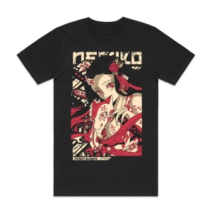 Anime Desenli Unisex Çocuk Tişört  Kamado Tanjiro ‌ Nezuko Demon Slayer