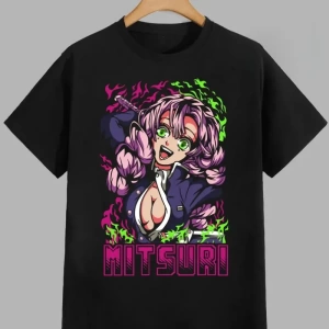 Anime Desenli Unisex Çocuk Tişört  Kanroji Mitsuri iblis avcısı