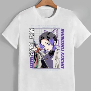 Anime Desenli Unisex Çocuk Tişört  Kochou Shinobu iblis  avcısı