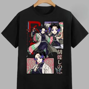 Anime Desenli Unisex Çocuk Tişört  Kochou Shinobu iblis  avcısı