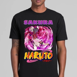 Anime Desenli Unisex Çocuk Tişört  Naruto Sakura