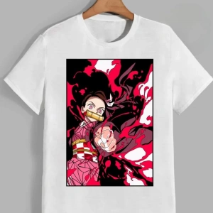 Anime Desenli Unisex Çocuk Tişört  Nezuko iblis avcısı