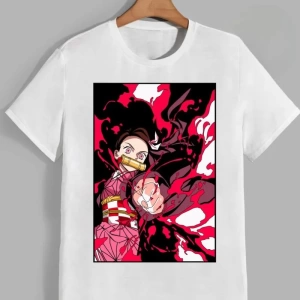 Anime Desenli Unisex Çocuk Tişört  Nezuko iblis avcısı