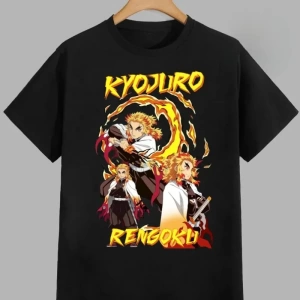 Anime Desenli Unisex Çocuk Tişört Rengoku Kyojuro ‌ Iblis avcısı