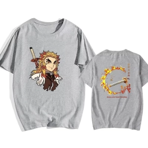 Anime Desenli Unisex Çocuk Tişört Rengoku Kyojuro ‌ Iblis avcısı