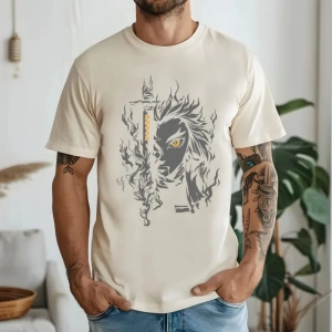 Anime Desenli Unisex Çocuk Tişört Rengoku Kyojuro ‌ Iblis avcısı