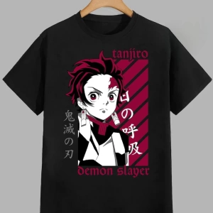 Anime Desenli Unisex Çocuk Tişört  Tanjiro ‌ Iblis avcısı