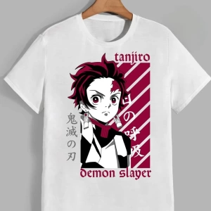 Anime Desenli Unisex Çocuk Tişört  Tanjiro ‌ Iblis avcısı