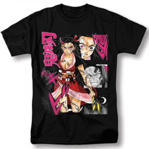 Anime Desenli Unisex Çocuk Tişört  Tanjiro Nezuko Inosuke Giyu Demon Slayer