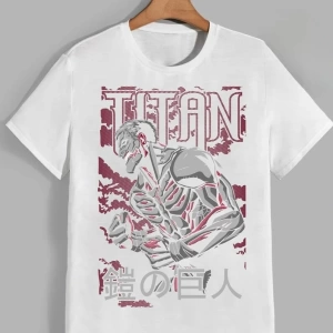 Anime Desenli Unisex Çocuk Tişört  Titanlar Anime