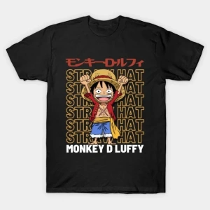 Anime Desenli Unisex Çocuk Tişört  Yaz Luffy Zoro Asura