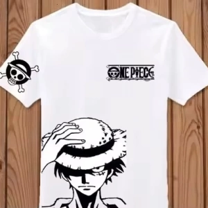 Anime Desenli Unisex Çocuk Tişört  Yaz Luffy Zoro Asura