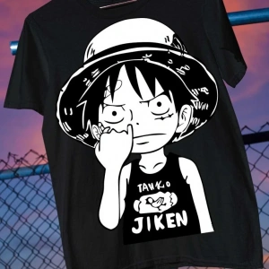Anime Desenli Unisex Çocuk Tişört  Yaz Luffy Zoro Asura