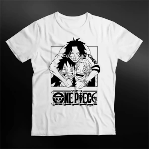 Anime Desenli Unisex Çocuk Tişört  Yaz Luffy Zoro Asura