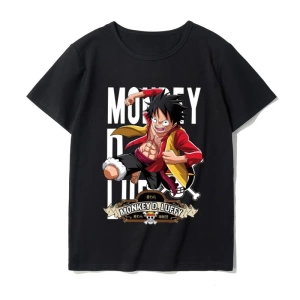 Anime Desenli Unisex Çocuk Tişört  Yaz Luffy Zoro Asura