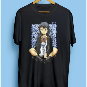 Anime Genç Kız Ve Evcil Kedisi Tasarım Baskılı Unisex Tişört