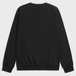 Anime Guys Letter Animal Graphic Sweatshirt Siyah