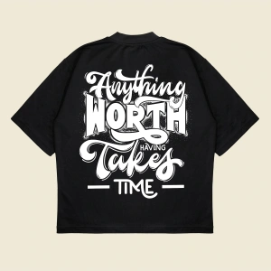 Anythingworth Baskılı Oversize Unisex Pamuklu Nefes Alan Kalın Kumaşlı