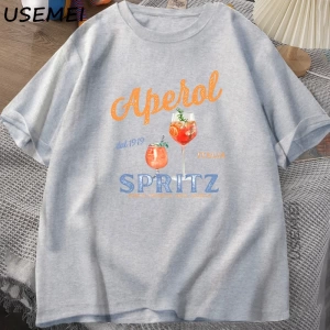 Aperol Spritz T-shirt Aperol Grafik İtalyan Tarzı Tİtalya Yaz Grafik Tee Nefes Rahat  2840