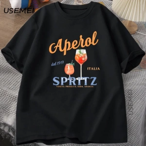 Aperol Spritz T-shirt Aperol Grafik İtalyan Tarzı Tİtalya Yaz Grafik Tee Nefes Rahat  2840