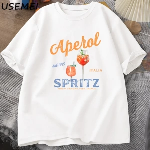 Aperol Spritz T-shirt Aperol Grafik İtalyan Tarzı Tİtalya Yaz Grafik Tee Nefes Rahat  2840