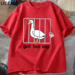 Aptal Kaz T Shirt Çok Aptal T-Shirt Pamuk Kısa Kollu Erkek Kadın Moda Baskı Tshirt Yüksek Kal 2807