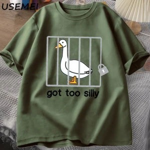 Aptal Kaz T Shirt Çok Aptal T-Shirt Pamuk Kısa Kollu Erkek Kadın Moda Baskı Tshirt Yüksek Kal 2807