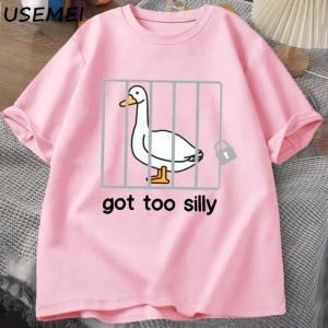Aptal Kaz T Shirt Çok Aptal T-Shirt Pamuk Kısa Kollu Erkek Kadın Moda Baskı Tshirt Yüksek Kal 2807