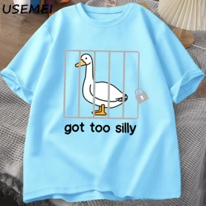 Aptal Kaz T Shirt Çok Aptal T-Shirt Pamuk Kısa Kollu Erkek Kadın Moda Baskı Tshirt Yüksek Kal 2807