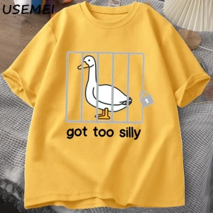 Aptal Kaz T Shirt Çok Aptal T-Shirt Pamuk Kısa Kollu Erkek Kadın Moda Baskı Tshirt Yüksek Kal 2807