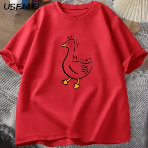 Aptal kaz üniversitesi O boyun Teeerkek giyim Tees pamuk rahat baskı T Shirt yaz Unis 2878