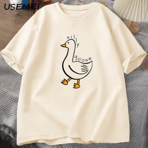 Aptal kaz üniversitesi O boyun Teeerkek giyim Tees pamuk rahat baskı T Shirt yaz Unis 2878