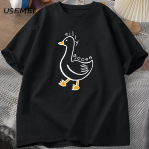 Aptal kaz üniversitesi O boyun Teeerkek giyim Tees pamuk rahat baskı T Shirt yaz Unis 2878