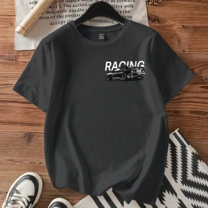 Araba ve Harf Grafik Tişört