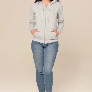 Arascom Kadın Gri Fermuarlı Kapüşonlu Hırka Ars-swt