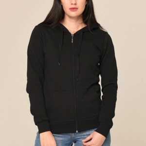 Arascom Kadın Siyah Fermuarlı Kapüşonlu Hırka Ars-swt