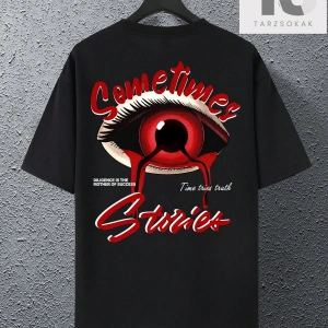 Arkası Göz Desenli Kısa Kollu Erkek Tişört