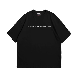Art Is Supplication Siluet Baskılı Oversize Unisex Beyaz
