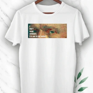 Art Vincent Van Gogh Baskılı Beyaz Unısex Tişört