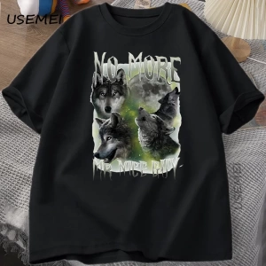 Artık Mr Nice Guy Grafik T Shirt Komik Kurtlar Meme T-Shirt O-Boyun Yuvarlak Yaka Kısa Kollu  3041