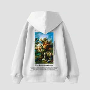 Arts Supplication Baskılı Oversize Unisex Premium Beyaz