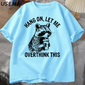 Asın Bu T Shirt Erkek Kadın Rakun Komik T-Shirt Çöp Panda TeeRahat Kısa Kollu Pamuklu 3075